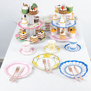 24 pcs 9" Floral Paper Dinner Plates with Scalloped Edge - Assorted DSP_PPR0017_9_MIX