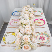 24 pcs 9" Floral Paper Dinner Plates with Scalloped Edge - Assorted DSP_PPR0017_9_MIX