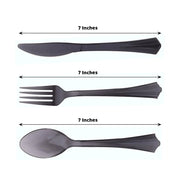 24 pcs Clear Elegant Forks Spoons and Knives Set - Disposable Tableware