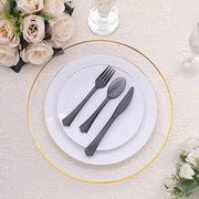 24 pcs Clear Elegant Forks Spoons and Knives Set - Disposable Tableware