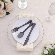 24 pcs Clear Elegant Forks Spoons and Knives Set - Disposable Tableware