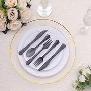 24 pcs Clear Elegant Forks Spoons and Knives Set - Disposable Tableware