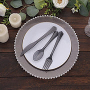 24 pcs Clear Elegant Forks Spoons and Knives Set - Disposable Tableware