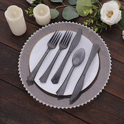 24 pcs Clear Elegant Forks Spoons and Knives Set - Disposable Tableware