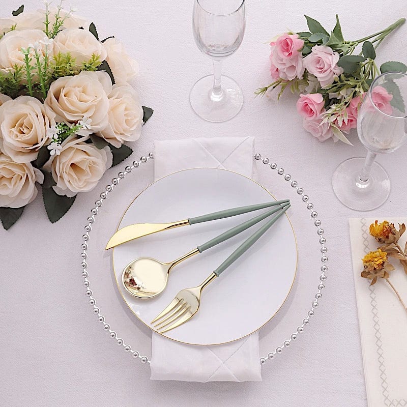 24 pcs Plastic Cutlery Spoon Fork Knife Set - Disposable Tableware