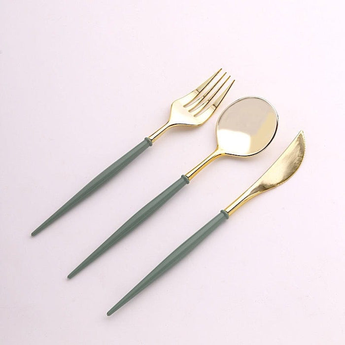 24 pcs Plastic Cutlery Spoon Fork Knife Set - Disposable Tableware DSP_YY0010_8_GD_087