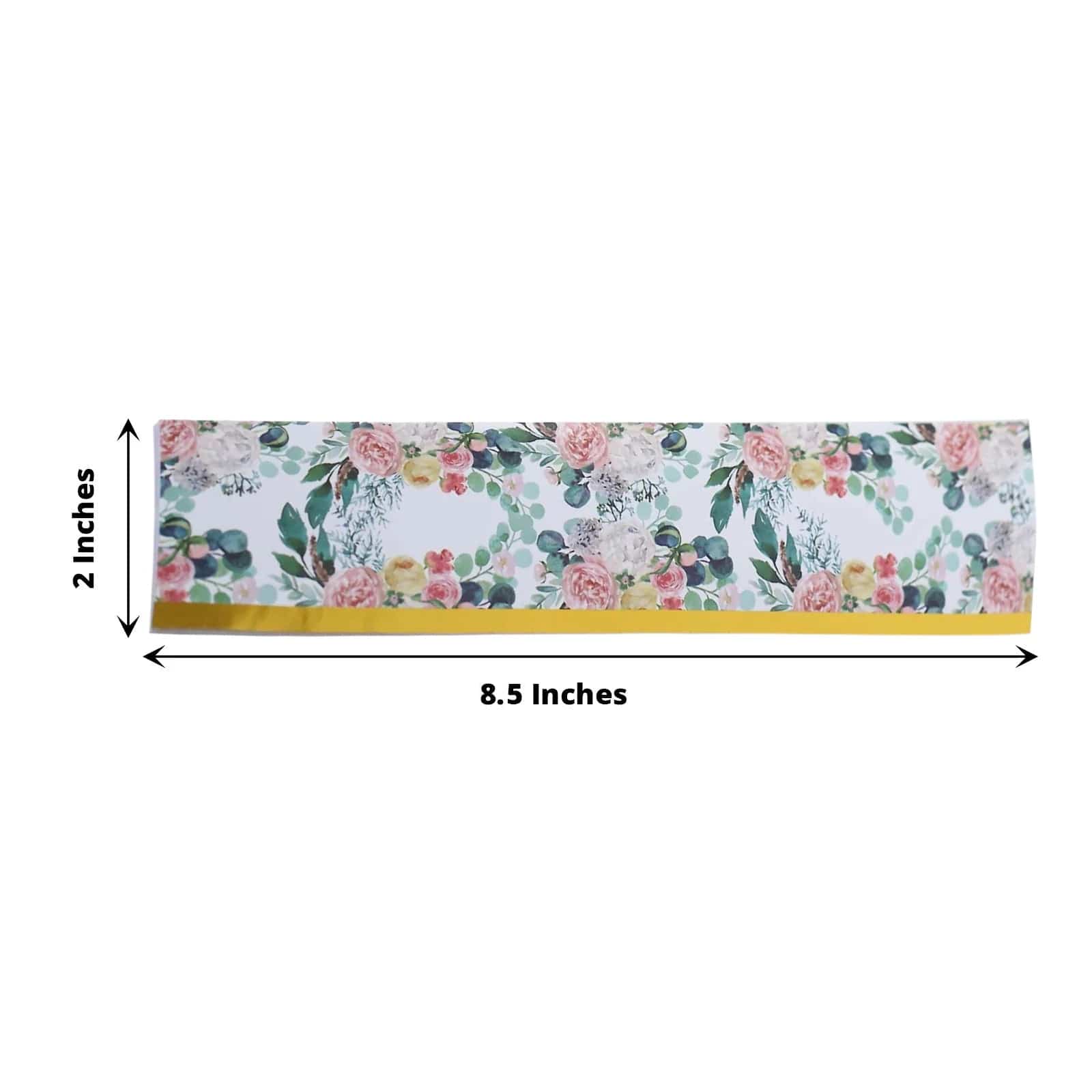 24 Peony Floral Water Bottle Labels with Gold Trim - White and Pink STK_BOTT_FLOR01_GOLD