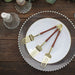 24 Plastic 8" Gold Brown Plastic Forks with Roman Column Handle - Disposable Tableware DSP_YF0015_8_BRN