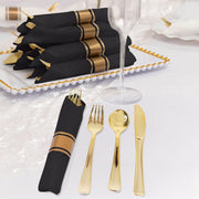 24 Plastic Silverware with Pre Rolled Paper Napkins