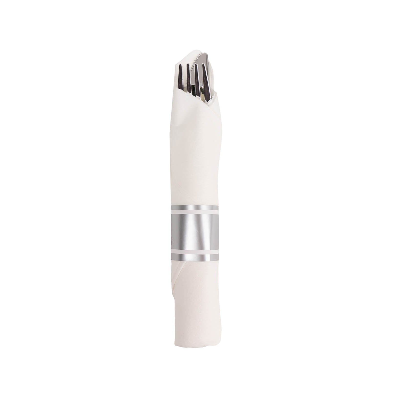 24 Plastic Silverware with Pre Rolled Paper Napkins