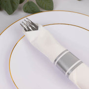 24 Plastic Silverware with Pre Rolled Paper Napkins