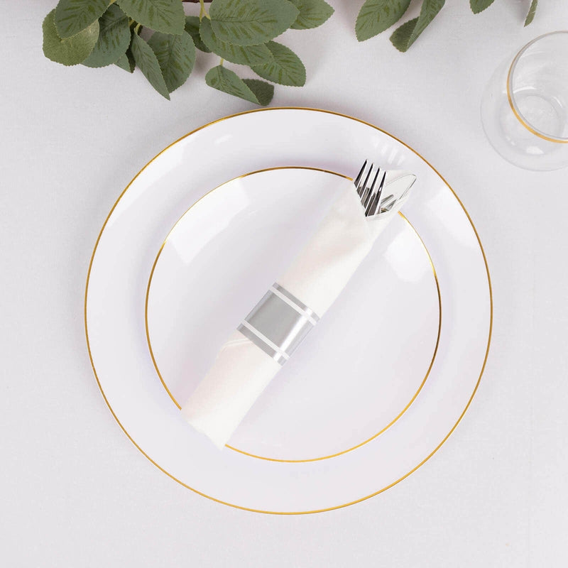 24 Plastic Silverware with Pre Rolled Paper Napkins