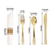 24 Plastic Silverware with Pre Rolled White Paper Napkins - Rose Gold