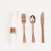24 Plastic Silverware with Pre Rolled White Paper Napkins - Rose Gold DSP_YY001_KIT_054