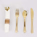 24 Plastic Silverware with Pre Rolled White Paper Napkins - Rose Gold DSP_YY001_KIT_GOLD