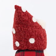 24" Plush Teddy Bear Gnome Christmas Figurine with Red Plaid Outfit - White DECO_XMAS_BEAR04_24_WHT