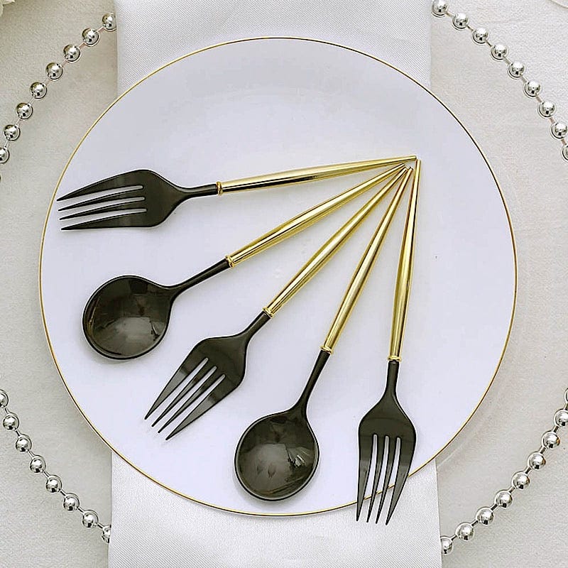 24 Premium 6" Plastic Cutlery Spoons and Forks Set - Disposable Tableware