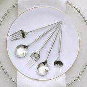 24 Premium 6" Plastic Cutlery Spoons and Forks Set - Disposable Tableware