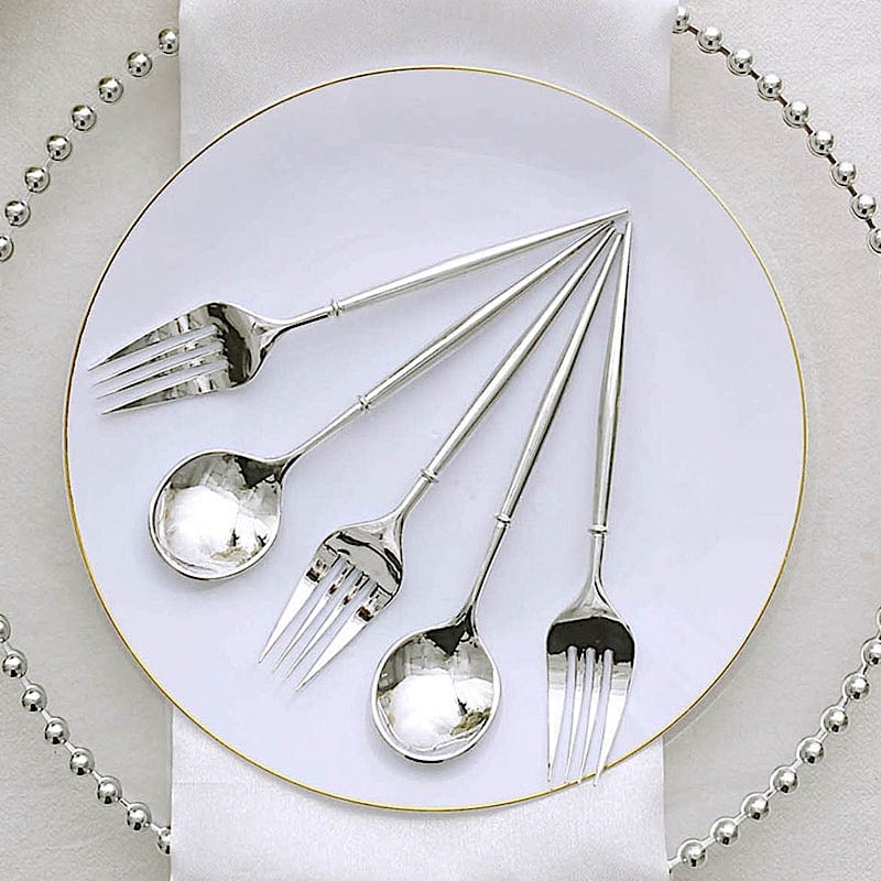 24 Premium 6" Plastic Cutlery Spoons and Forks Set - Disposable Tableware