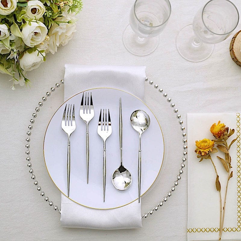 24 Premium 6" Plastic Cutlery Spoons and Forks Set - Disposable Tableware
