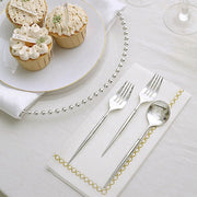 24 Premium 6" Plastic Cutlery Spoons and Forks Set - Disposable Tableware