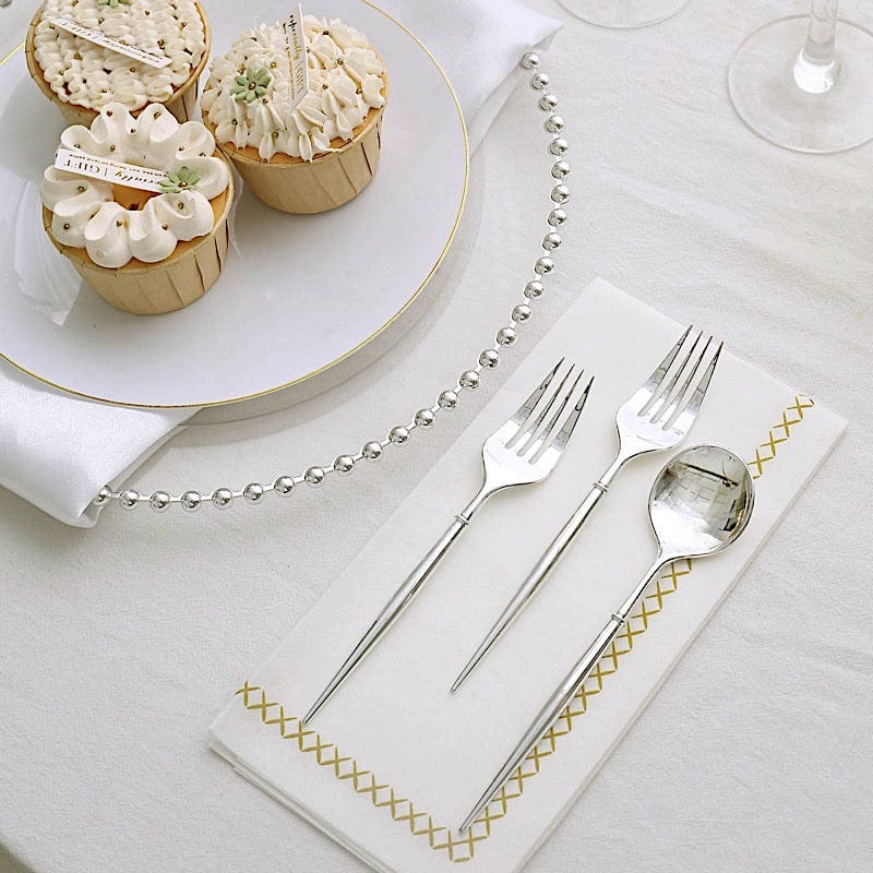 24 Premium 6" Plastic Cutlery Spoons and Forks Set - Disposable Tableware