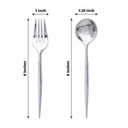 24 Premium 6" Plastic Cutlery Spoons and Forks Set - Disposable Tableware