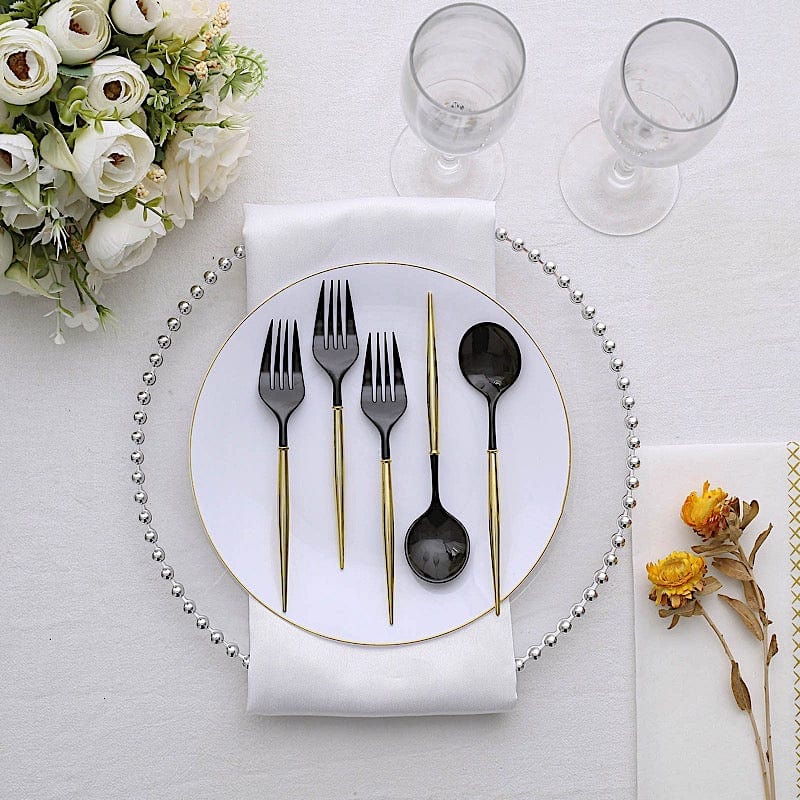 24 Premium 6" Plastic Cutlery Spoons and Forks Set - Disposable Tableware