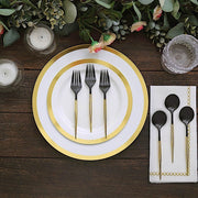 24 Premium 6" Plastic Cutlery Spoons and Forks Set - Disposable Tableware