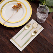 24 Premium 6" Plastic Cutlery Spoons and Forks Set - Disposable Tableware