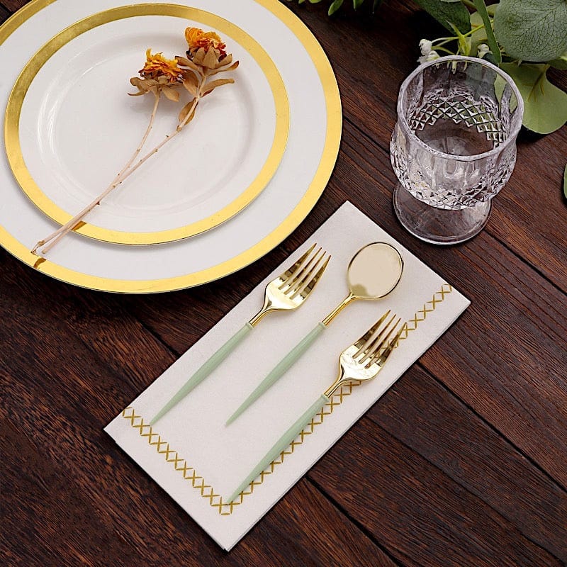 24 Premium 6" Plastic Cutlery Spoons and Forks Set - Disposable Tableware