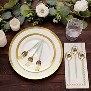 24 Premium 6" Plastic Cutlery Spoons and Forks Set - Disposable Tableware