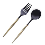 24 Premium 6" Plastic Cutlery Spoons and Forks Set - Disposable Tableware DSP_YY0010_6_SV_SILV