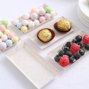 24 Rectangle 5" Biodegradable Wheat Straw Fiber Mini Serving Trays - Natural DSP_DST_BPL001_3_NAT