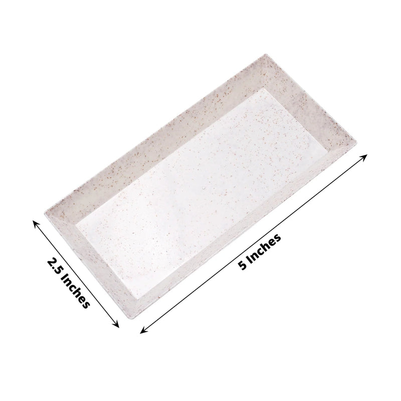24 Rectangle 5" Biodegradable Wheat Straw Fiber Mini Serving Trays - Natural DSP_DST_BPL001_3_NAT