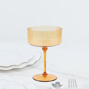 24 Ribbed 10 oz Premium Plastic Disposable Champagne Glasses with Detachable Stem