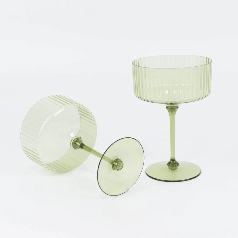 24 Ribbed 10 oz Premium Plastic Disposable Champagne Glasses with Detachable Stem