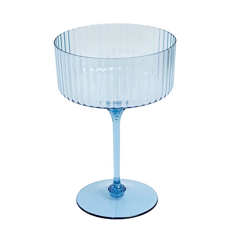 24 Ribbed 10 oz Premium Plastic Disposable Champagne Glasses with Detachable Stem DSP_CUCK002_10_086