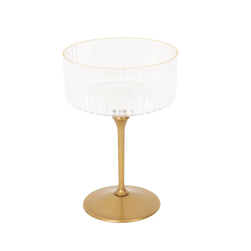 24 Ribbed 10 oz Premium Plastic Disposable Champagne Glasses with Detachable Stem DSP_CUCK002_10_CLGD