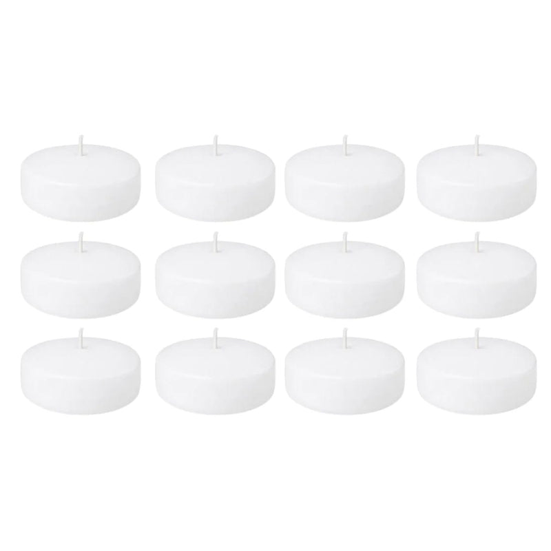 24 Round 3" Unscented Floating Candles - White CAND_FLO003_3_WHT_PK24