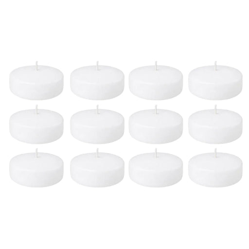 24 Round 3" Unscented Floating Candles - White CAND_FLO003_3_WHT_PK24