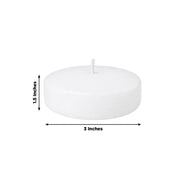 24 Round 3" Unscented Floating Candles - White CAND_FLO003_3_WHT_PK24