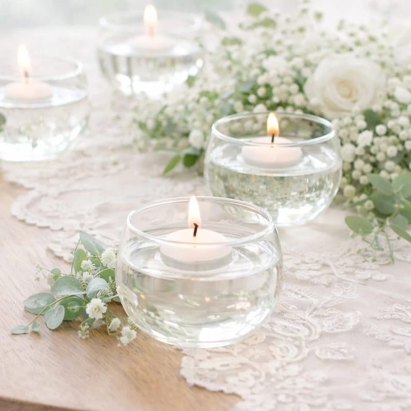 24 Round 3" Unscented Floating Candles - White CAND_FLO003_3_WHT_PK24