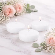 24 Round 3" Unscented Floating Candles - White CAND_FLO003_3_WHT_PK24