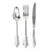24 Silver Baroque Style Heavy Duty Plastic Cutlery Spoons Forks and Knives Set - Disposable Tableware DSP_YY0001_7_SILV