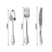 24 Silver Baroque Style Heavy Duty Plastic Cutlery Spoons Forks and Knives Set - Disposable Tableware DSP_YY0001_7_SILV