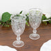 24 Transparent 10 oz Retro Embossed Plastic Wine Glasses