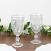 24 Transparent 10 oz Retro Embossed Plastic Wine Glasses