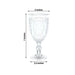 24 Transparent 10 oz Retro Embossed Plastic Wine Glasses