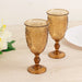 24 Transparent 10 oz Retro Embossed Plastic Wine Glasses